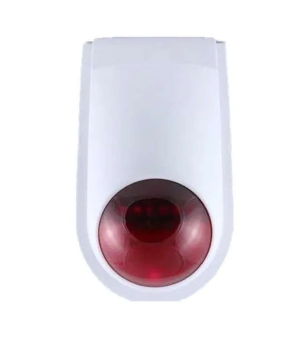 DA50-03 Sirena inalámbrica exterior 433 MHz con estrobo rojo para intemperie, Primetechs