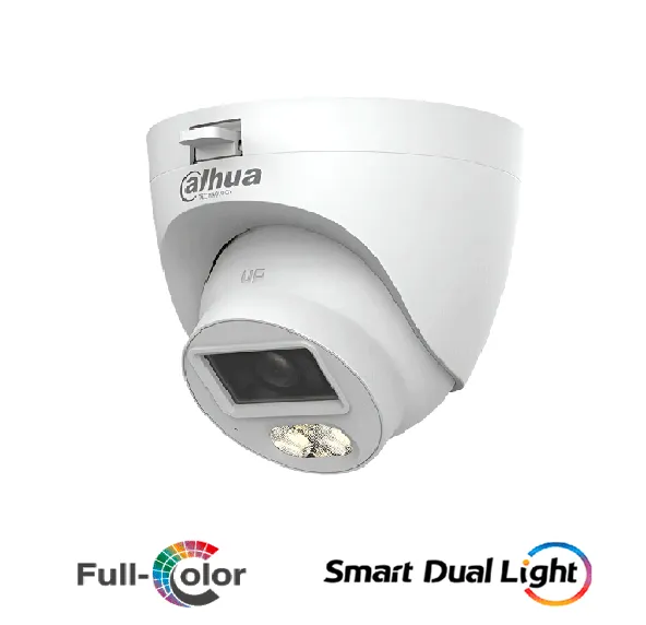 [CAM006-002] AF65-02 DAHUA Cámara 8mp Domo 4k PVC+metal/ HDCVI X PLUS/ Iluminador Dual Inteligente/ Micrófono / Angulo de visión de 106°/ Iluminación hasta 20 mts con IR o Luz Cálida/ WDR real de 120 dB | DH-HAC-HDW1801TLQN-IL-A-S3