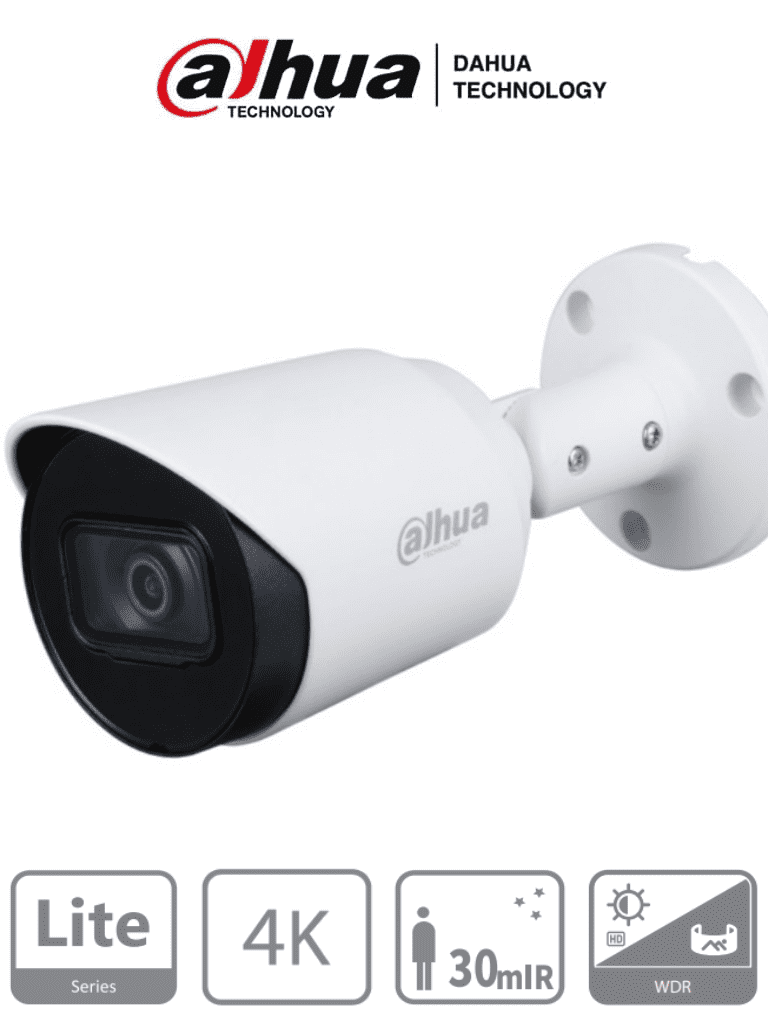 [CAM007-15.1] AF70-02 DAHUA Cámara 8mp Bala 4k Metal/ Lente 2.8 mm/ 106° Apertura/ IR 30 Metros/ WDR Real/ Metálica/ HAC-HFW1801T