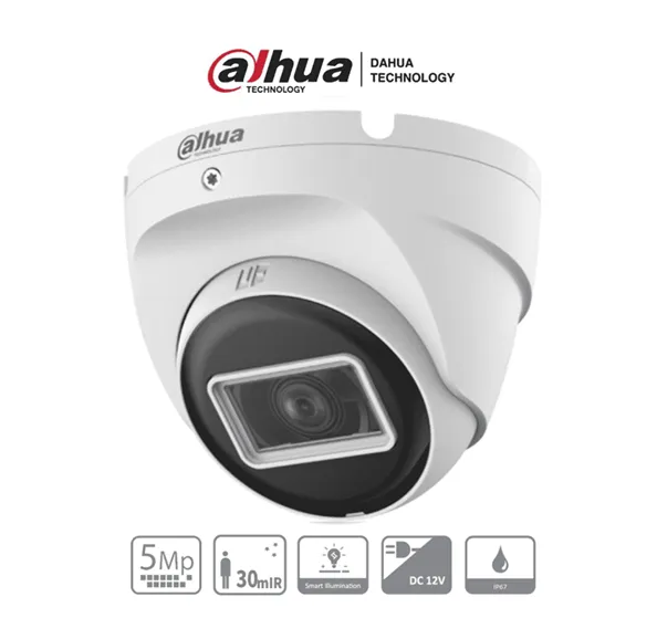 [CAM008-23] AF50-03 DAHUA Cámara 5mp Domo Metal/106° Apertura/ Metal/ Lente de 2.8 mm/ IR 30 Metros/ Soporta: CVI, AHD, TVI y CVBS | HAC-T2A51N-U-28-S2