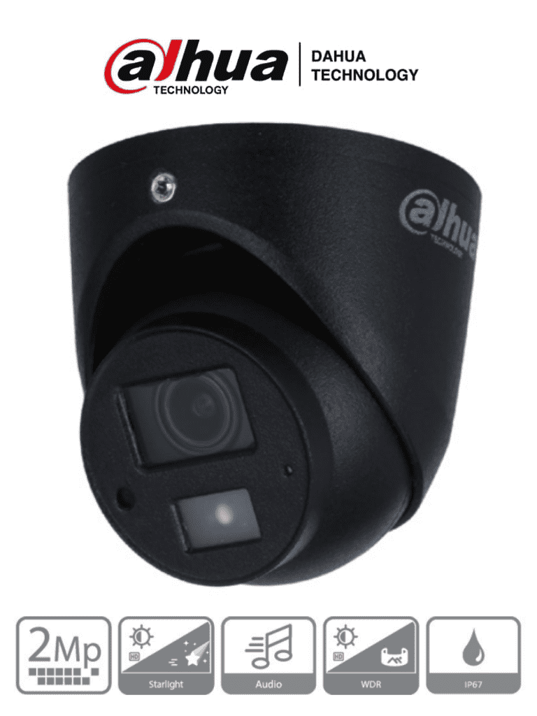 EAF35-08 DAHUA - Cámara Mini Domo 2 Megapixeles/ Super Adapt/ Diseño Compacto/ Lente 2.8mm/ 102° Apertura/ Microfono Integrado/ WDR Real 130 dB/ IR  20 Mts/ IP67 | HAC-HDW1231G-A ACT