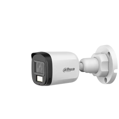 [CAM010-65.1] DAHUA - Cámara 2mp Bala PVC/ Lente de 2.8 mm Apertura de Hasta 100°/ Iluminación Dual Inteligente 30 Mts IR y 20 Mts Luz Visible/ Micrófono Integrado/ Para Exterior IP67 | HAC-B1A21N-U-IL-A
