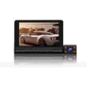 AC00-01 Dashcam 2mp 1080P Cámara para automóvil de tres cámaras, interior, frente, reversa, pantalla 4", hasta 32GB, Primetechs