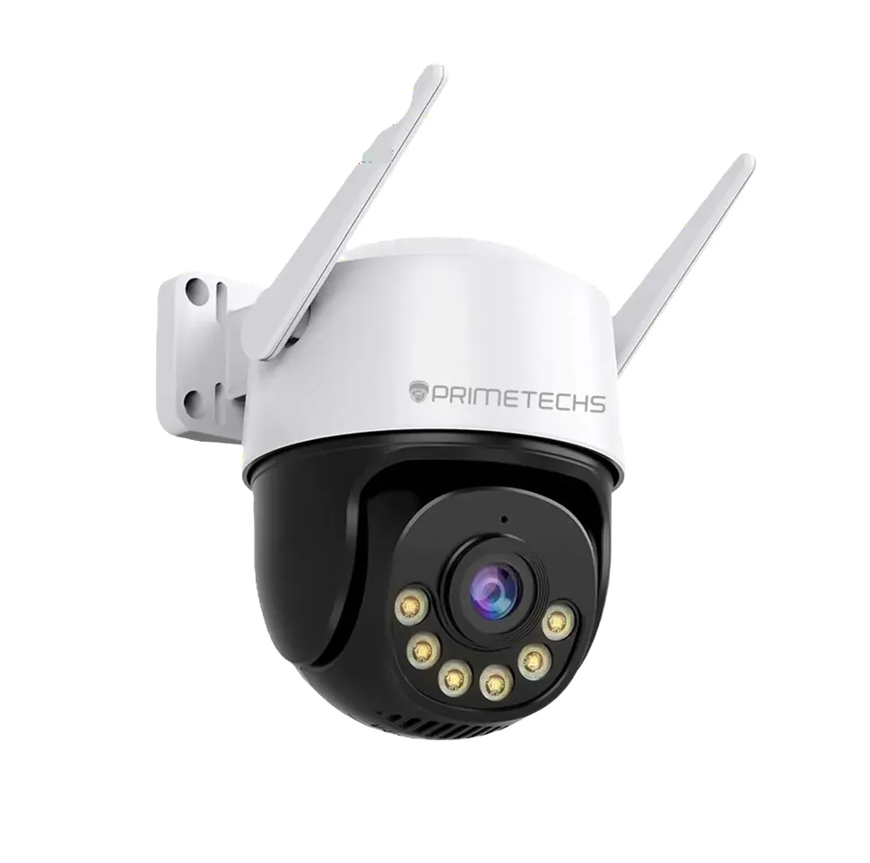 AB00-04 Cámara WiFi 4 megapíxeles, PT, FullColor, audio bidireccional, seguimiento de personas, exterior, App Icsee, ONVIF, nube, Primetechs