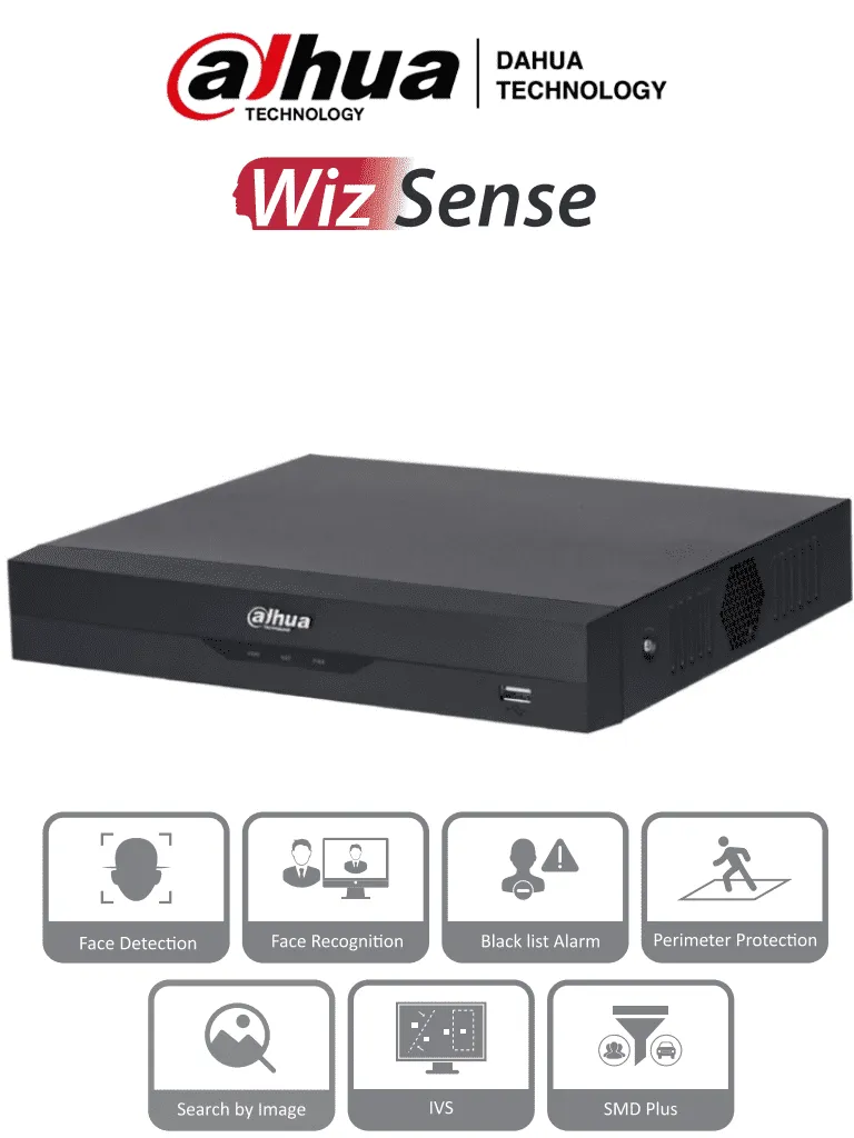 AG10-02 DAHUA -NVR 4 canales 8 Megapixeles 4k / WizSense/ 4 Puertos Poe/ H265+/ Rendimiento de 80 Mbps/ HDMI y VGA/ 1 Ch de Reconocimiento Facial/ Protección Perimetral/ SMD Plus/ 1 Bahía de Disco Duro de 10 TB | NVR2104HS-P-I2 ACT