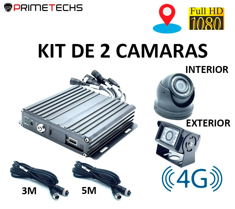 [PENDIENTE (HCAER KIT)] AD00-01 Kit DVR móvil 4G 2 megapíxeles auto o camión, 4 Canales HD, visualización por Cel. y PC, GPS ubica en tiempo real, Grabación local 1 Tb micro SD, Comunicación Voz (opción), Botón pánico (opción) y apagado remoto bomba combustible. Incluye plataforma de un año.