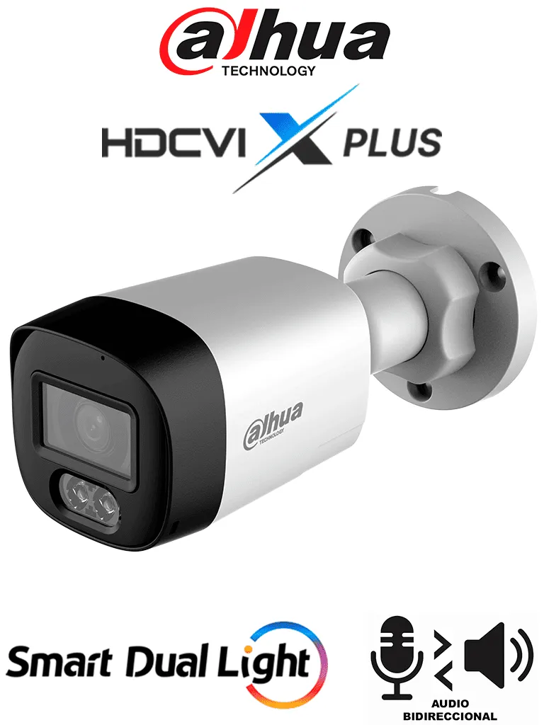 [DHT0290119] AF55-07 DAHUA Cámara 5 mp Bala PVC/Audio bidireccional / Iluminador Dual Inteligente Mediante IR y Luz Cálida/ Leds para 20 Metros/ DNR Para Reducción de Ruido en Imagen/ WDR 120 dB/Lente 2.8 mm/Policarbonato | DH-HAC-HFW1500RLN-IL-T