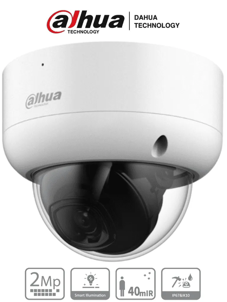 [CAM010-36] AF50-04 DAHUA Cámara 2mp Domo Metal Antivandálica/ 1080P/ Lente 2.8 mm/ 115° Apertura/ IR 40 Metros/ Super Adapt/ Protección IK10/ Uso Exterior IP67/ Soporta: HDCVI/TVI/AHD y CVBS | HAC-HDBW1200EA
