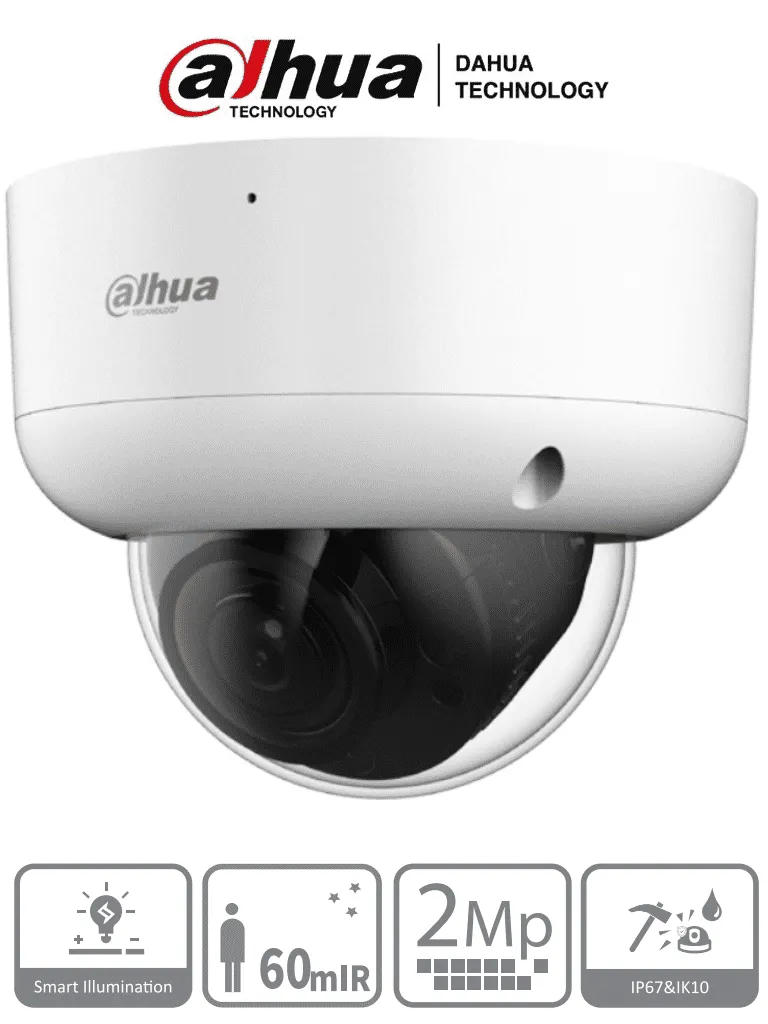[CAM010-54] AF35-09 DAHUA Cámara 2mp Domo Antivandalica/ Lente Motorizado 2.7mm a 12mm/ Super Adapt/ IR 60 Metros/ IP67/ IK10 | DH-HAC-HDBW1200RAN-Z