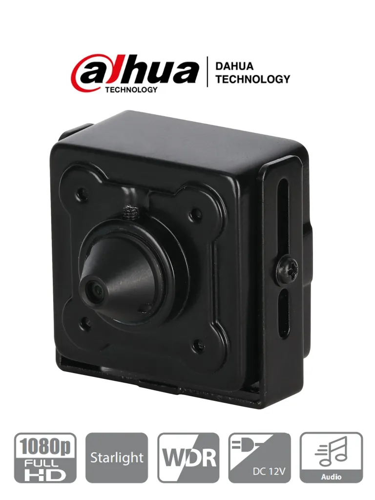 AF80-02 DAHUA Cámara Pinhole 2mp / Lente 2.8 MM/ 103° Apertura/ 1 Entrada de Audio/ WDR/ BLC/ HLC/ Starlight | HAC-HUM3201B-P