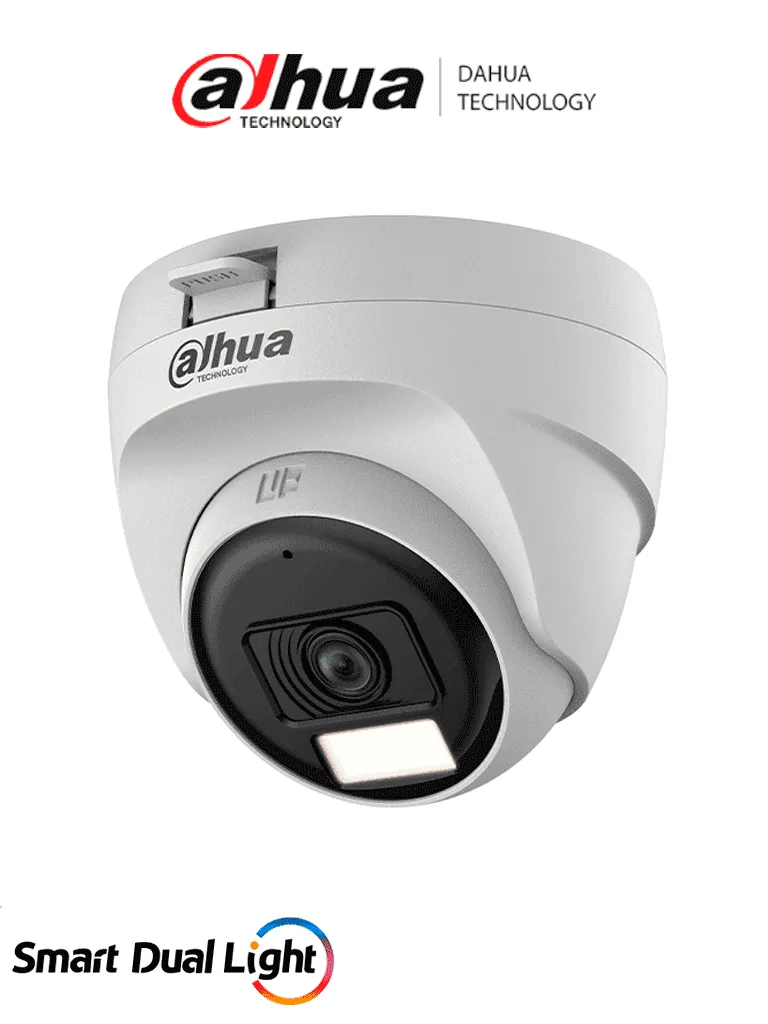 [CAM008-028] AF50-02 DAHUA Cámara 5mp Domo PVC Dual/ Lente 2.8 mm Apertura Hasta 106°/ Iluminación Dual Inteligente/ Micrófono / Iluminación Hasta 25Mts IR + 20Mts Luz Cálida/ Interior | DH-HAC-T1A51N-U-IL-A